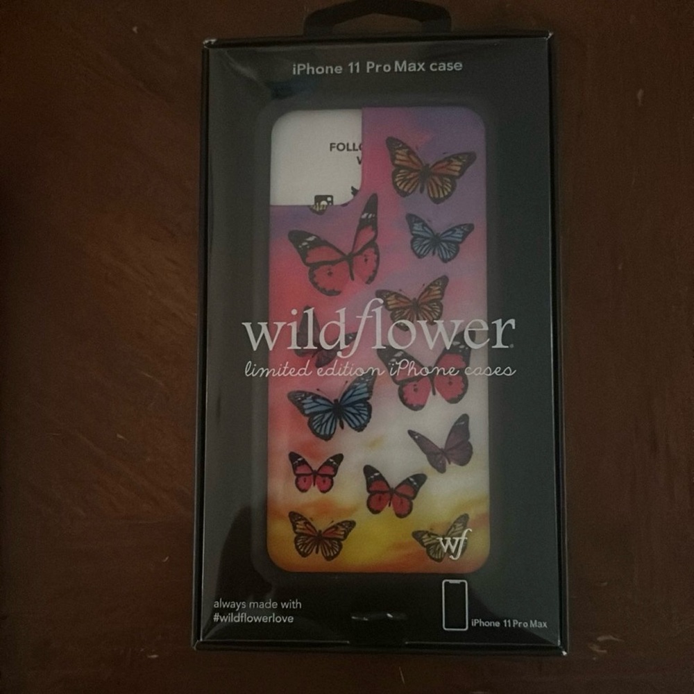 Wildflowers iPhone 11 Pro Max Case - Pink and Yellow Butterfly Design